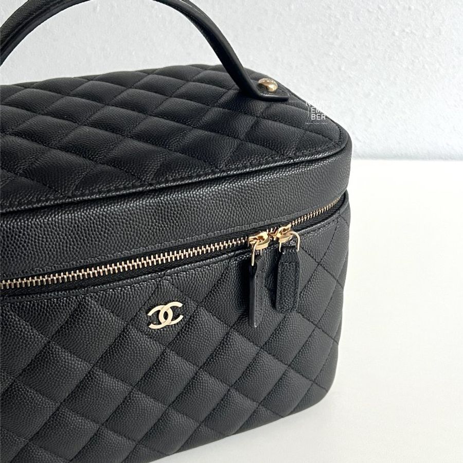 閒置新✨ Chanel 香奈兒 25C Vanity化妝盒黑色金釦 大號-4