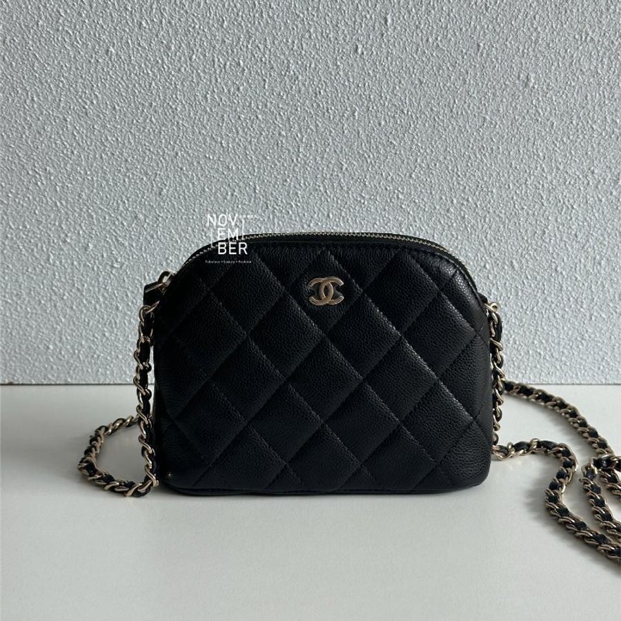 閒置新✨ Chanel 香奈兒 24S 貝殼包黑金迷你-0