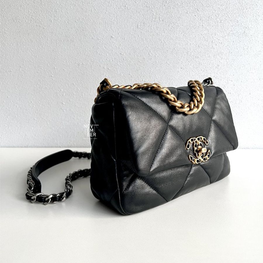 閒置新✨ Chanel 香奈兒19 Bag 黑金小號-1