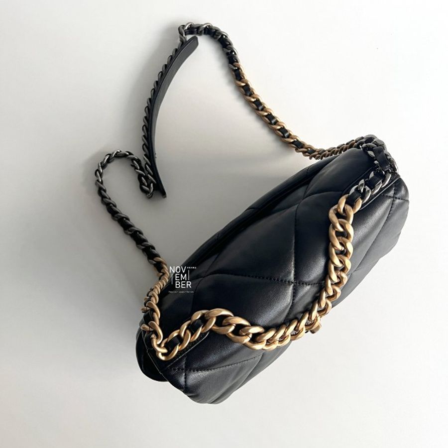 閒置新✨ Chanel 香奈兒19 Bag 黑金小號-2
