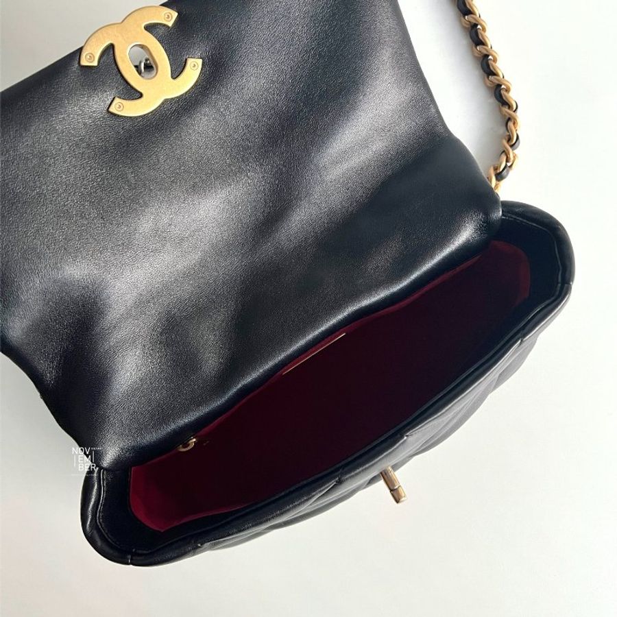 閒置新✨ Chanel 香奈兒19 Bag 黑金小號-3