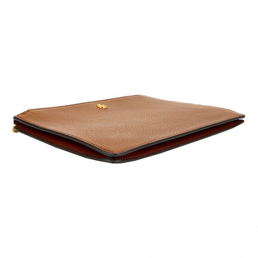 【TORY BURCH】皮革雙層拉鍊斜背包-焦糖色-2