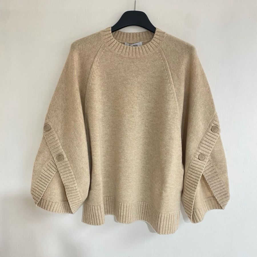 促銷品 MaxMara -Ampex蝙蝠袖毛衣 OS 版 駝色 XS M碼-0