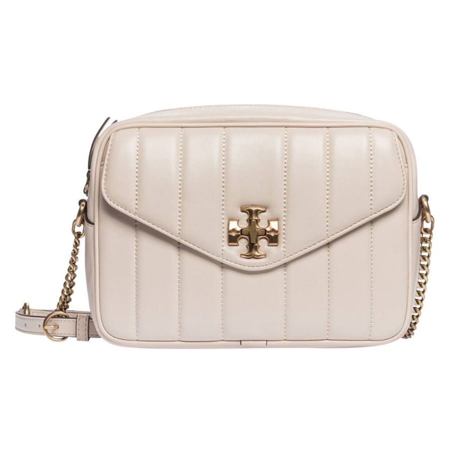 【TORY BURCH】銜縫皮革相機包-香草白-0
