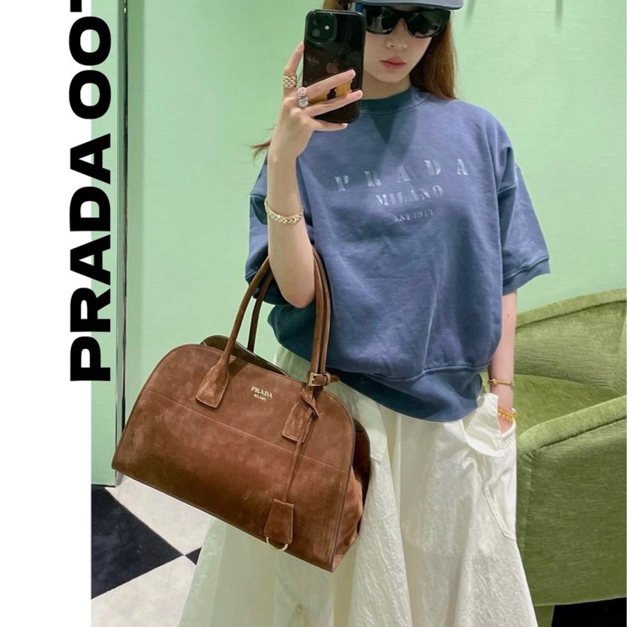 PRADA 中號 深棕色托特包 尺寸約35×18×22.5cm-2