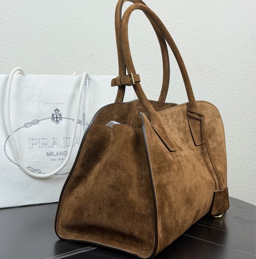 PRADA 中號 深棕色托特包 尺寸約35×18×22.5cm-3