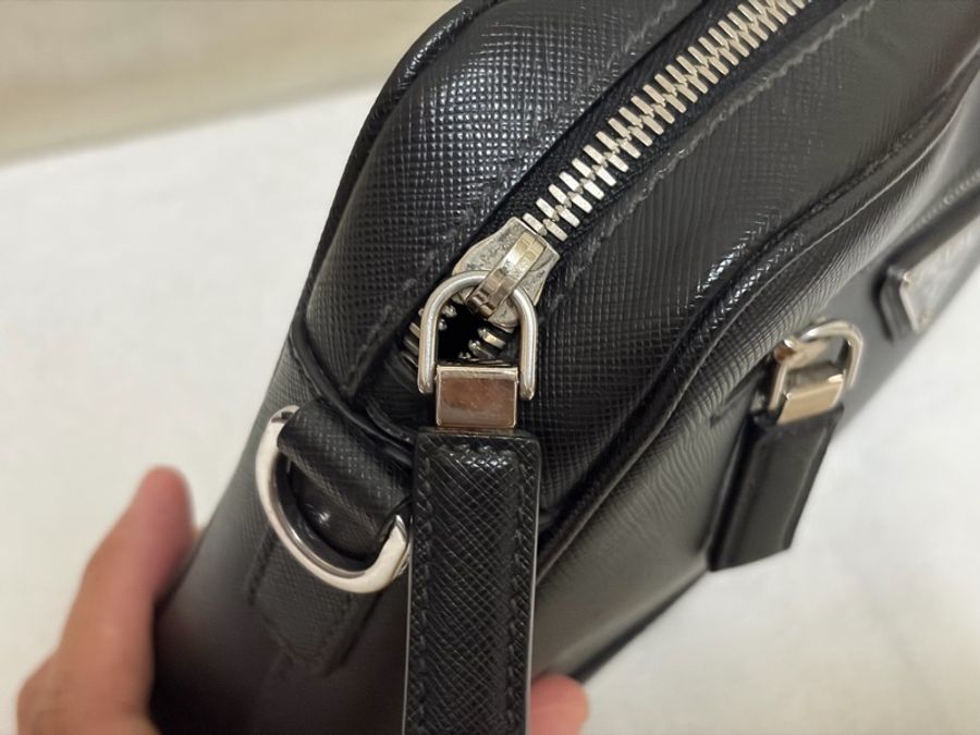 PRADA SAFFIANO TRAVEL 肩背包斜背包 2VH063皮革黑色 二手男款-5