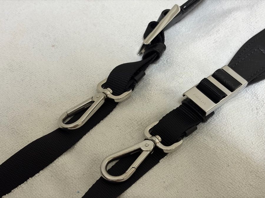 PRADA SAFFIANO TRAVEL 肩背包斜背包 2VH063皮革黑色 二手男款-8