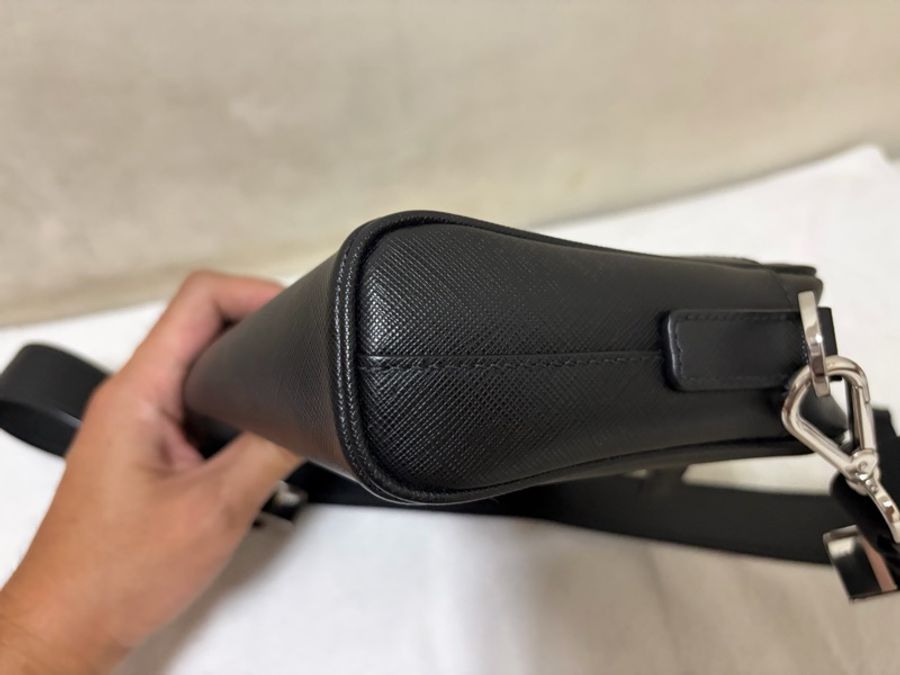 PRADA SAFFIANO TRAVEL 肩背包斜背包 2VH063皮革黑色 二手男款-12