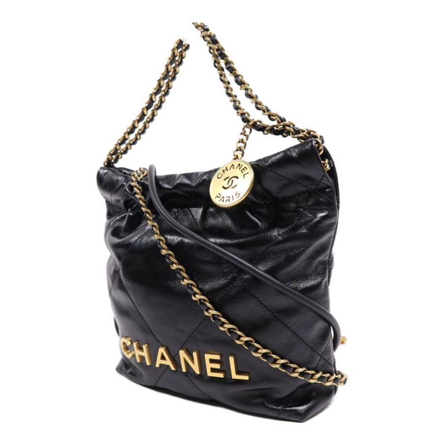 CHANEL 牛皮皮革Chanel 22 Mini金扣鏈帶肩背袋-2