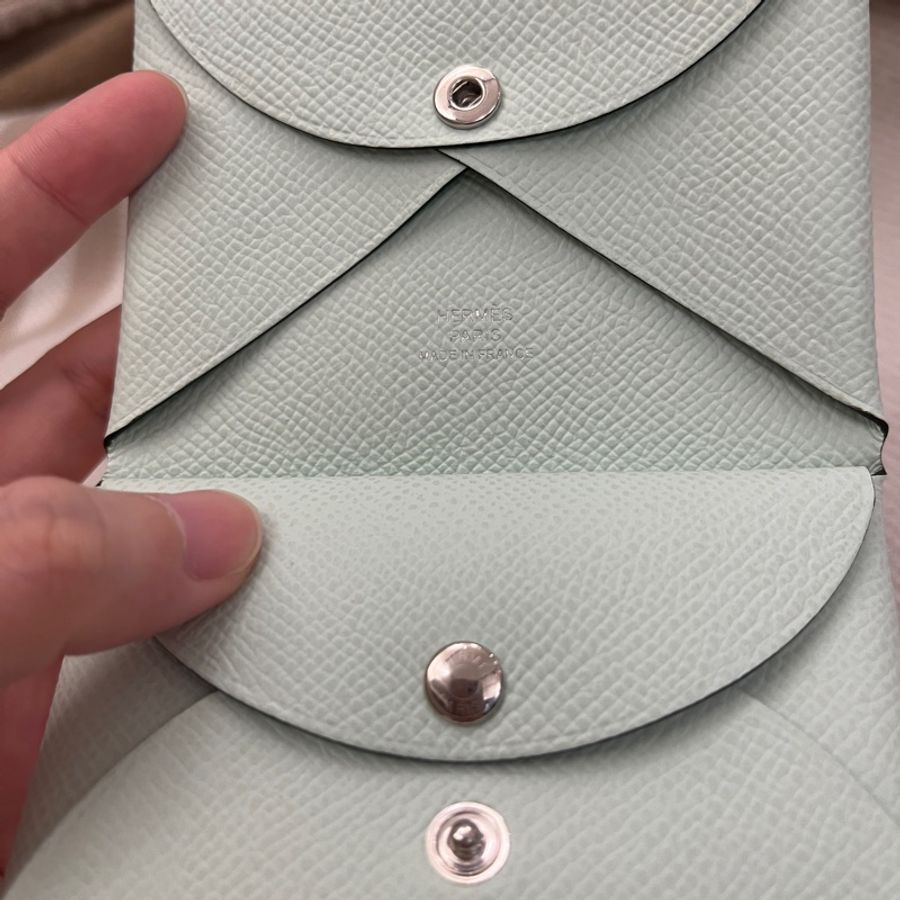 「已售出」 2025 愛馬仕 Hermes Calvi duo 新薄荷綠 N3 epsom皮 K刻-3