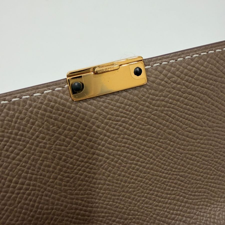 HERMES 愛馬仕 clic 16 大象灰 金扣 斜背包 肩背包 側背包 手拿包-17