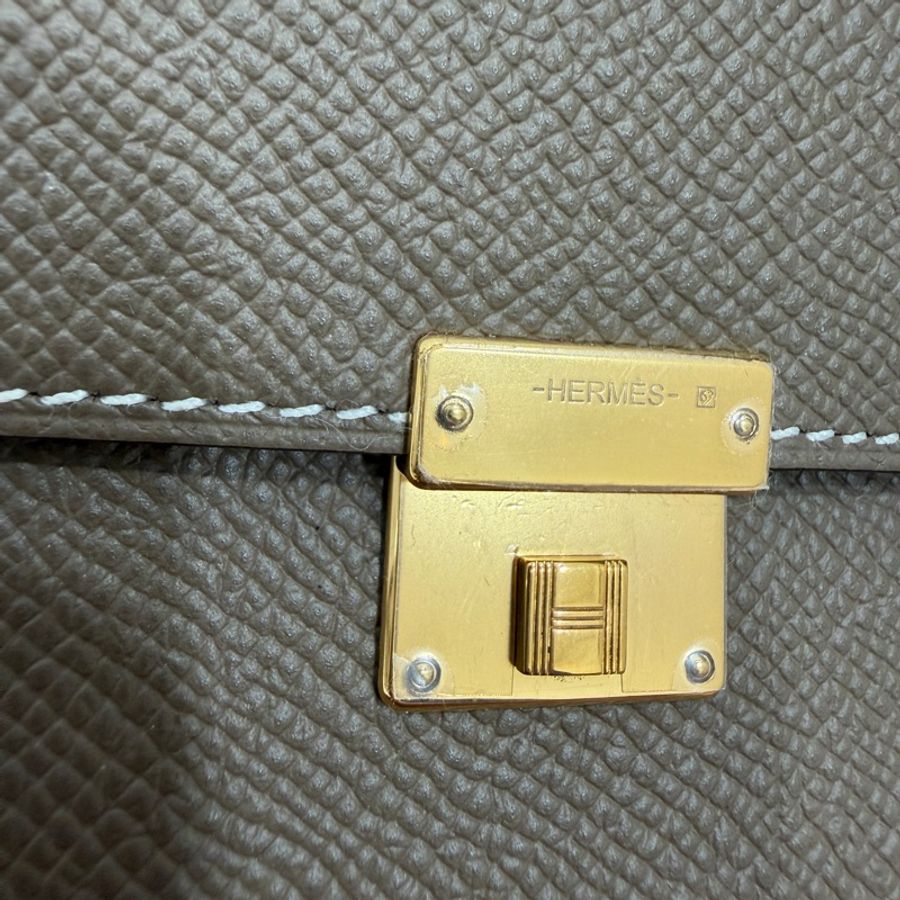 HERMES 愛馬仕 clic 16 大象灰 金扣 斜背包 肩背包 側背包 手拿包-18