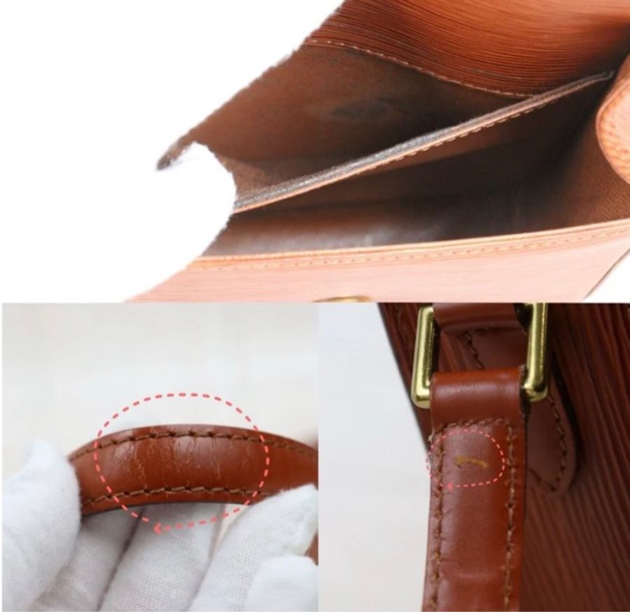 「JL精品代購」LV 焦糖色水波紋馬鞍包-8