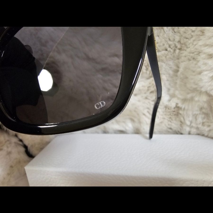 Dior 太陽眼鏡 CD金屬Logo 墨鏡 黑框黑鏡面 男女皆可 臉寬友善款-4