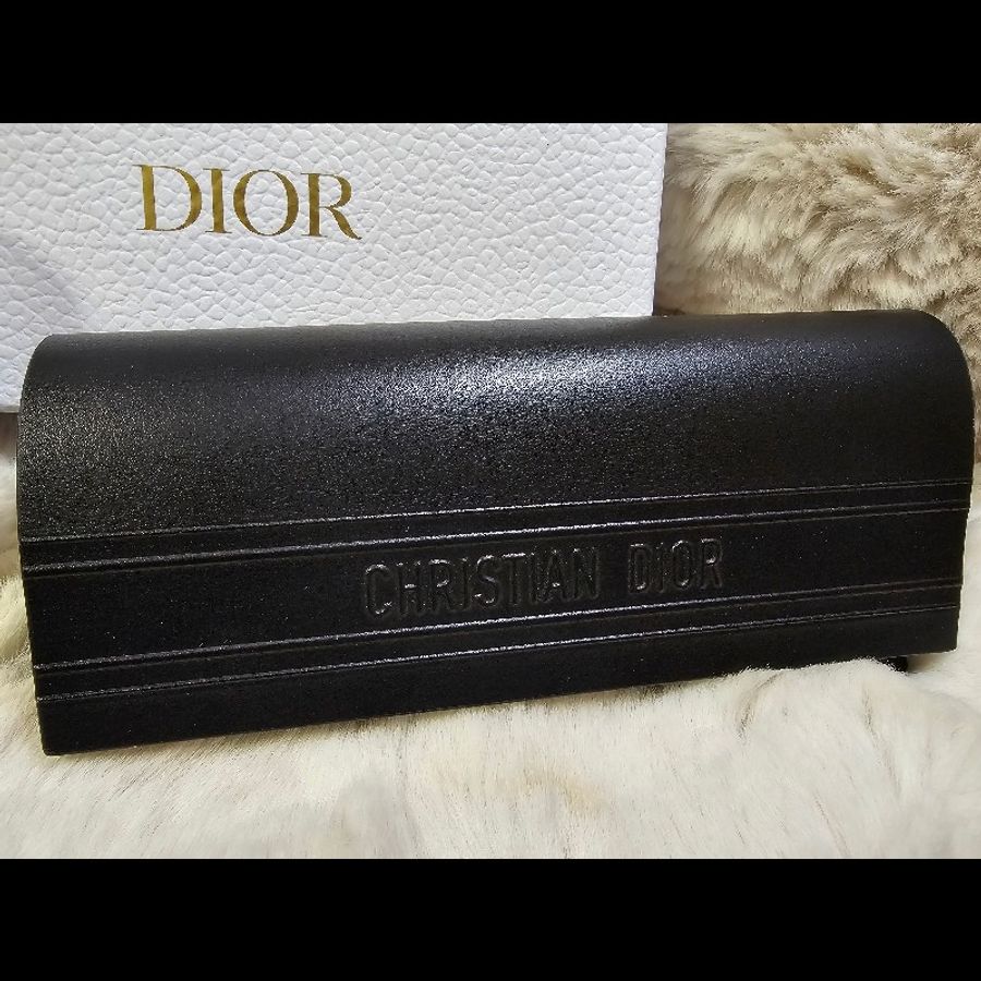 Dior 太陽眼鏡 CD金屬Logo 墨鏡 黑框黑鏡面 男女皆可 臉寬友善款-8