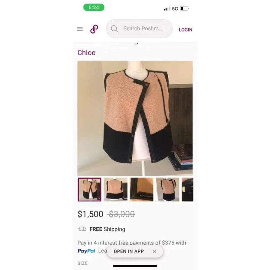 Chloe 皮毛一體皮革無袖夾克-3