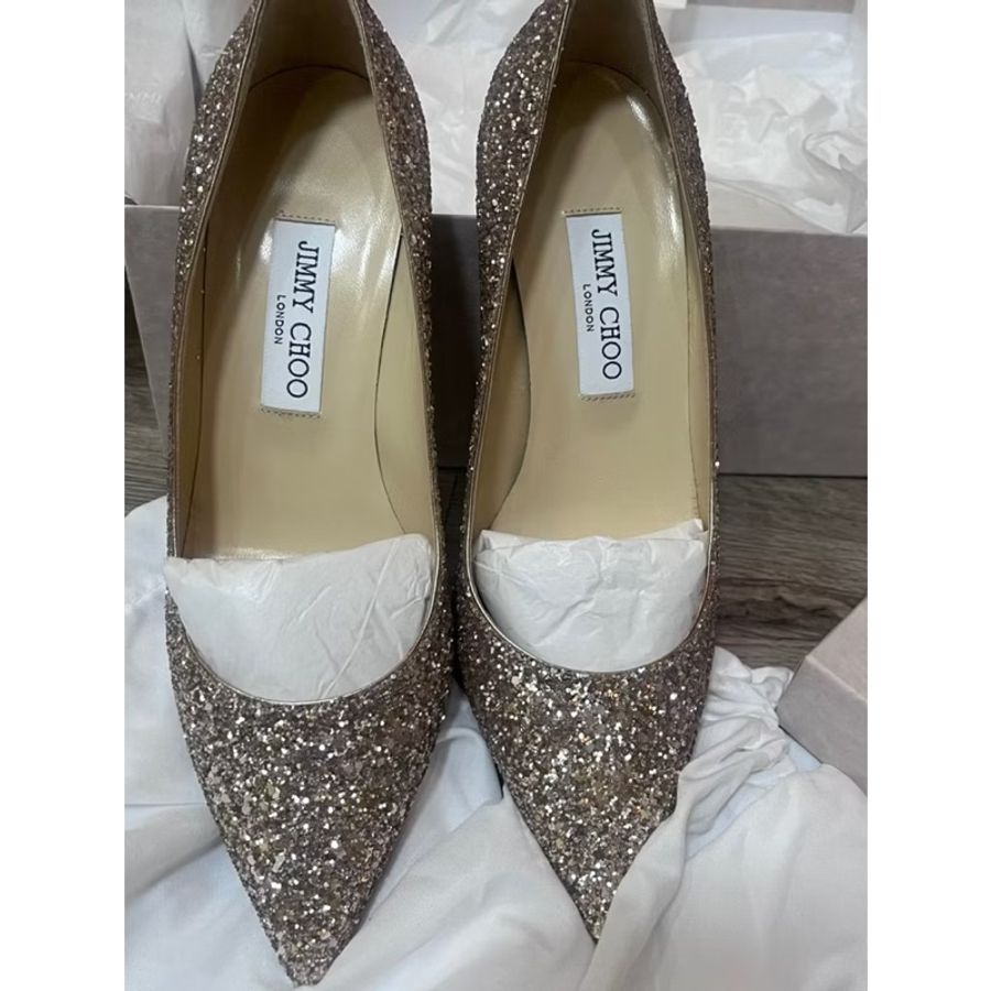 jimmy choo 全新低跟尖頭鞋 閃閃-5