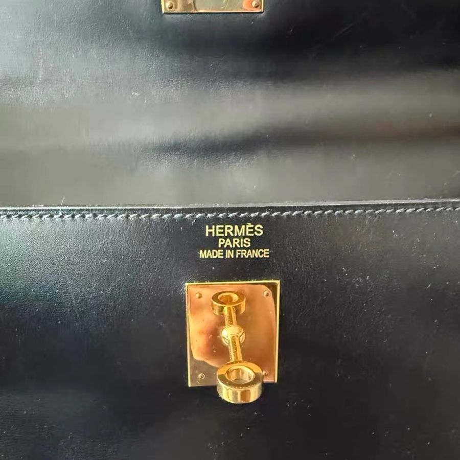 Hermes Kelly 40 手提包購物包 經典黑金-3