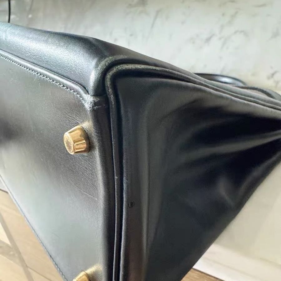 Hermes Kelly 40 手提包購物包 經典黑金-8