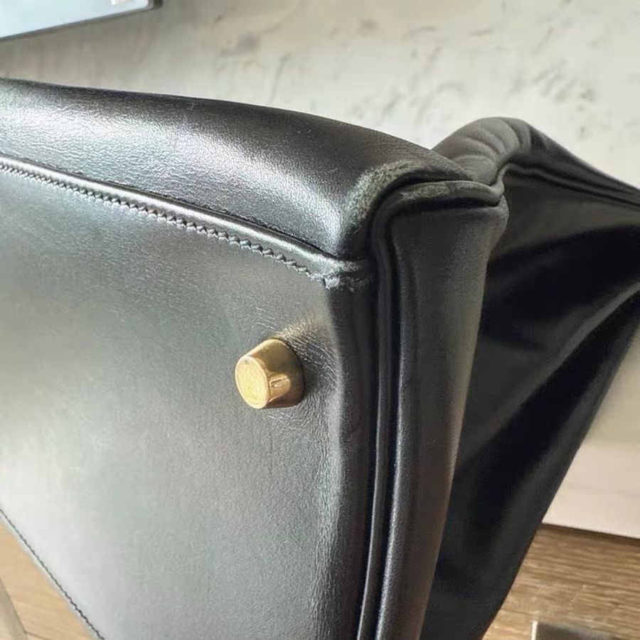 Hermes Kelly 40 手提包購物包 經典黑金-11