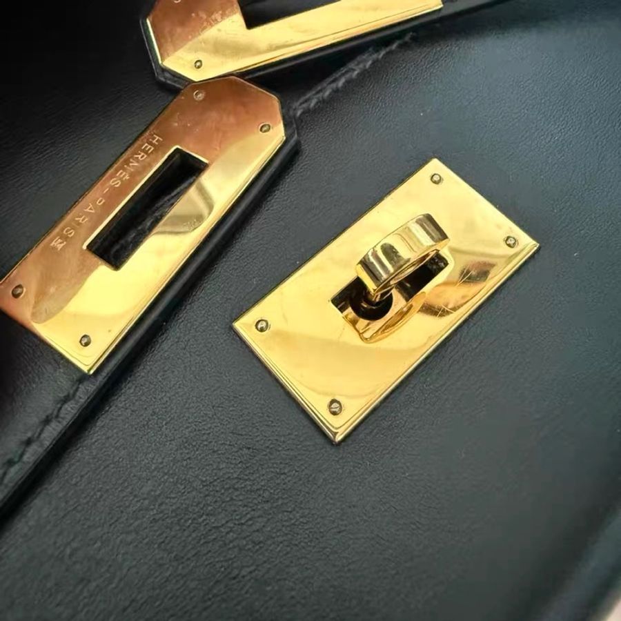 Hermes Kelly 40 手提包購物包 經典黑金-17