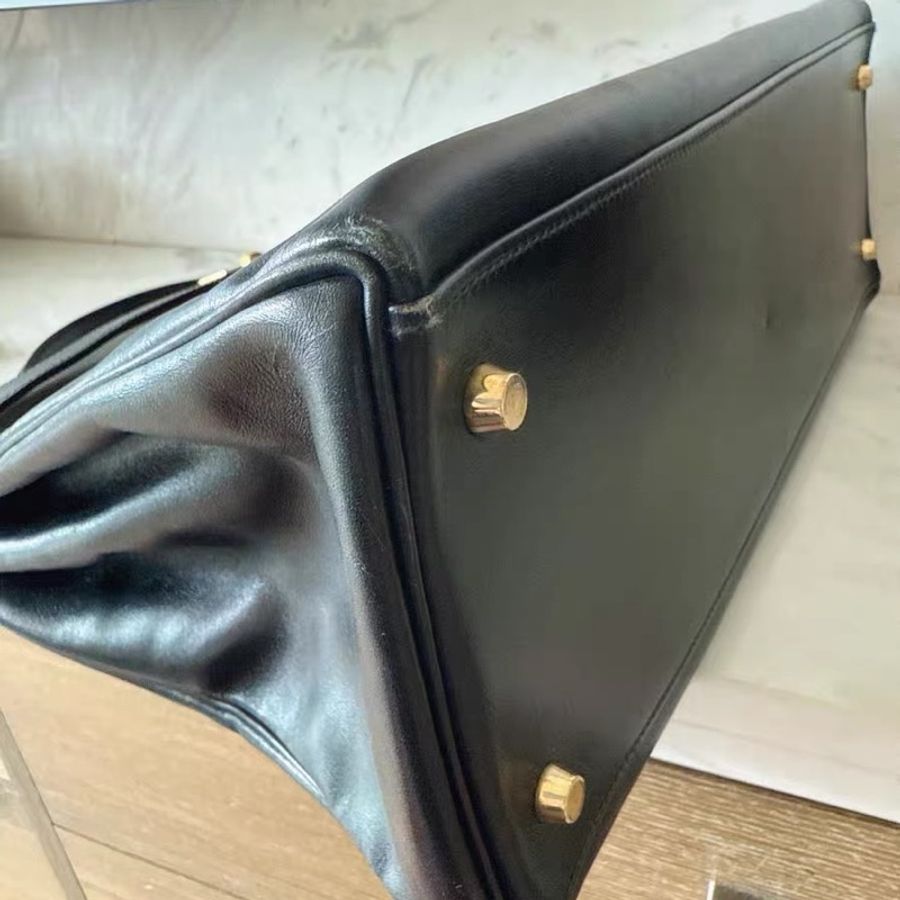 Hermes Kelly 40 手提包購物包 經典黑金-24