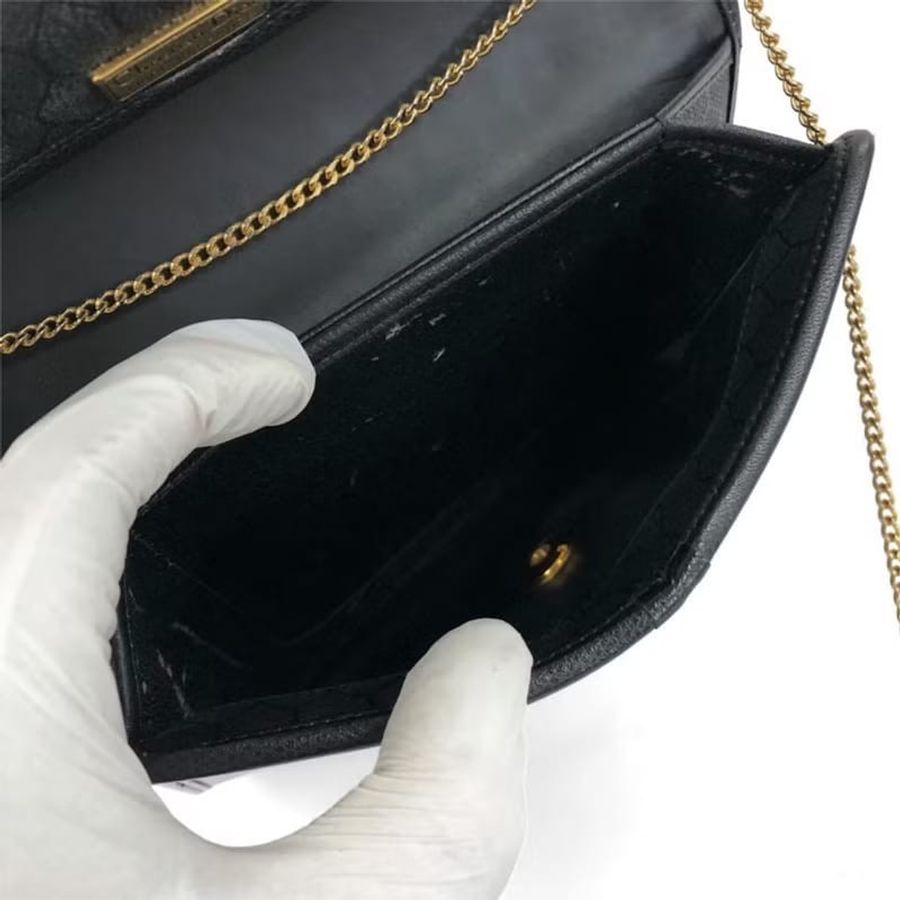 【LA LUNE】稀有中古包 Dior 黑色極簡翻蓋小包 單肩包 側背包 斜背包 古董包-3