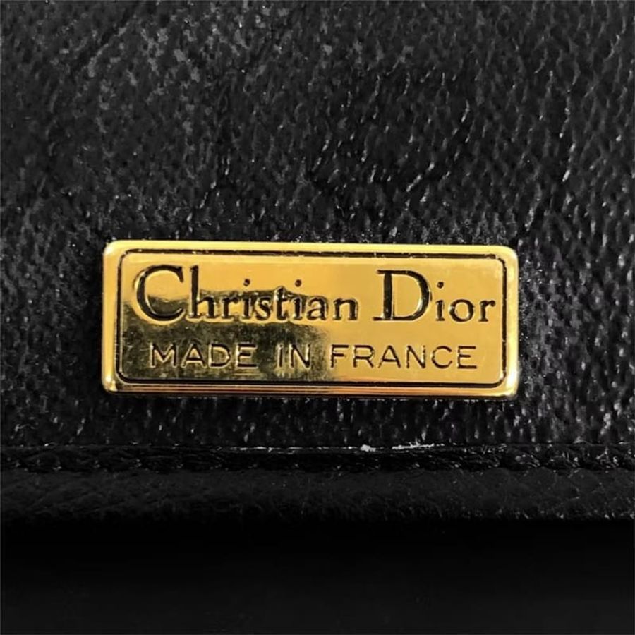 【LA LUNE】稀有中古包 Dior 黑色極簡翻蓋小包 單肩包 側背包 斜背包 古董包-6