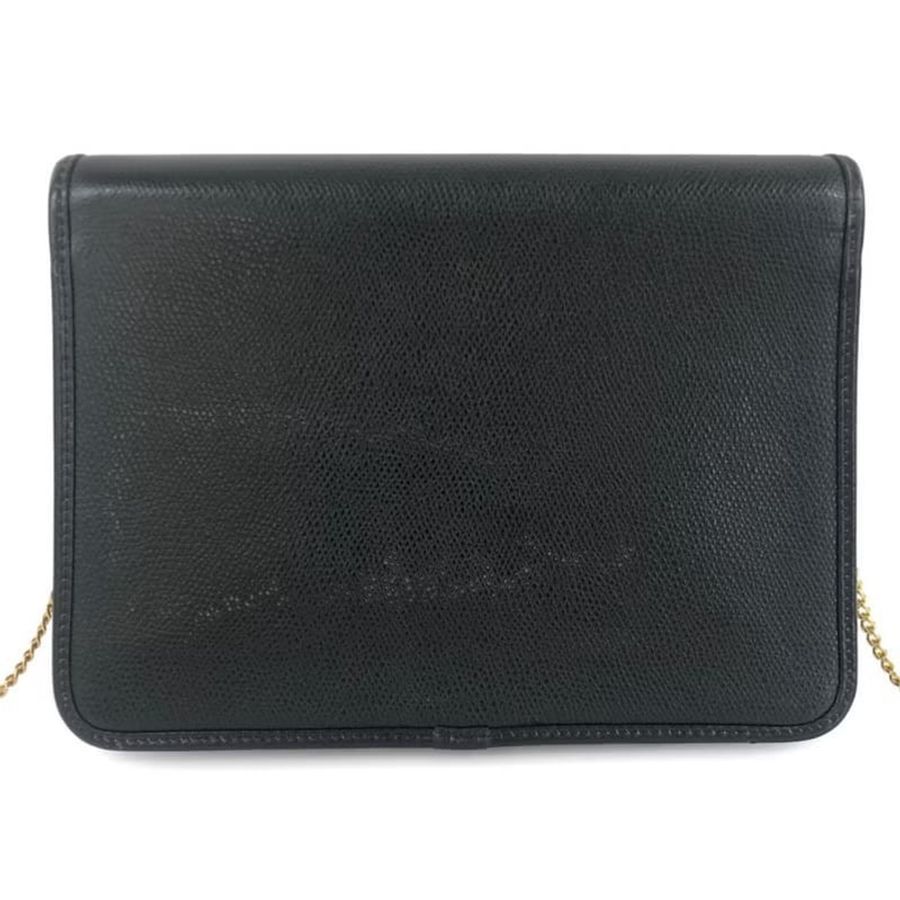 【LA LUNE】稀有中古包 Dior 黑色極簡翻蓋小包 單肩包 側背包 斜背包 古董包-7