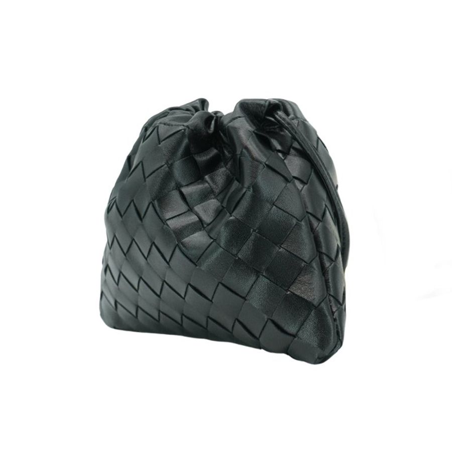 Bottega Veneta Dustbag 編織牛皮小號斜背雲朵包(黑)-1