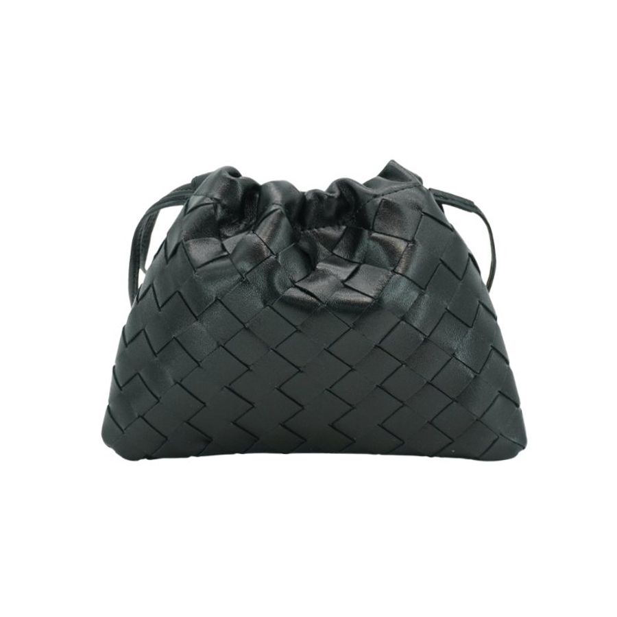 Bottega Veneta Dustbag 編織牛皮小號斜背雲朵包(黑)-2