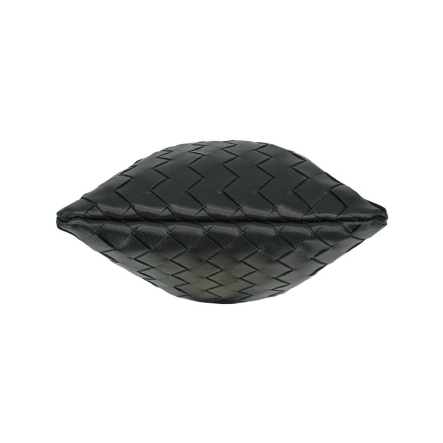 Bottega Veneta Dustbag 編織牛皮小號斜背雲朵包(黑)-3