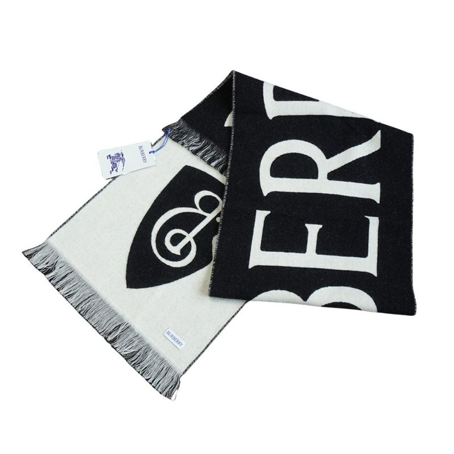 Burberry 品牌徽標字母logo羊毛圍巾(8109563-多色)-1