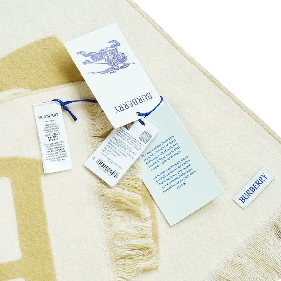 Burberry 品牌徽標字母logo羊毛圍巾(8109563-多色)-9