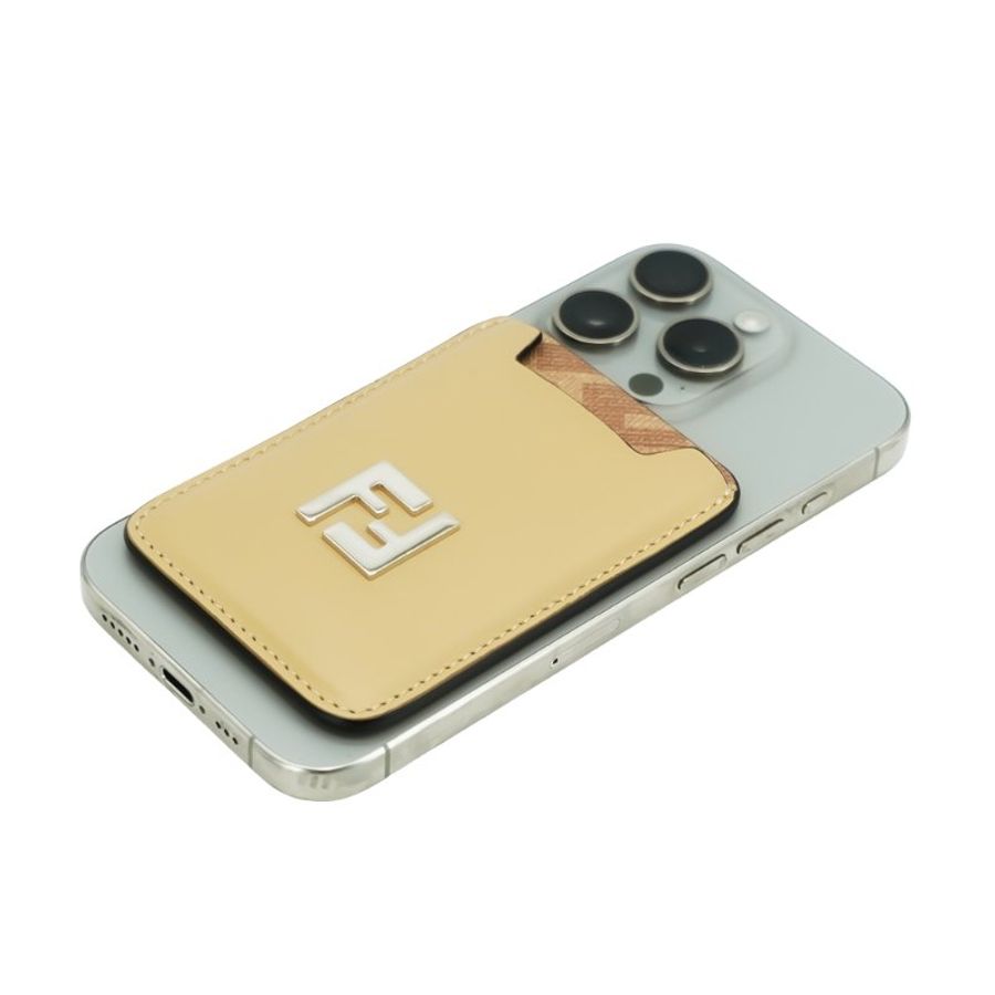 Fendi Squared FF logo MagSafe 磁吸手機卡片套(7M0364-米)-5