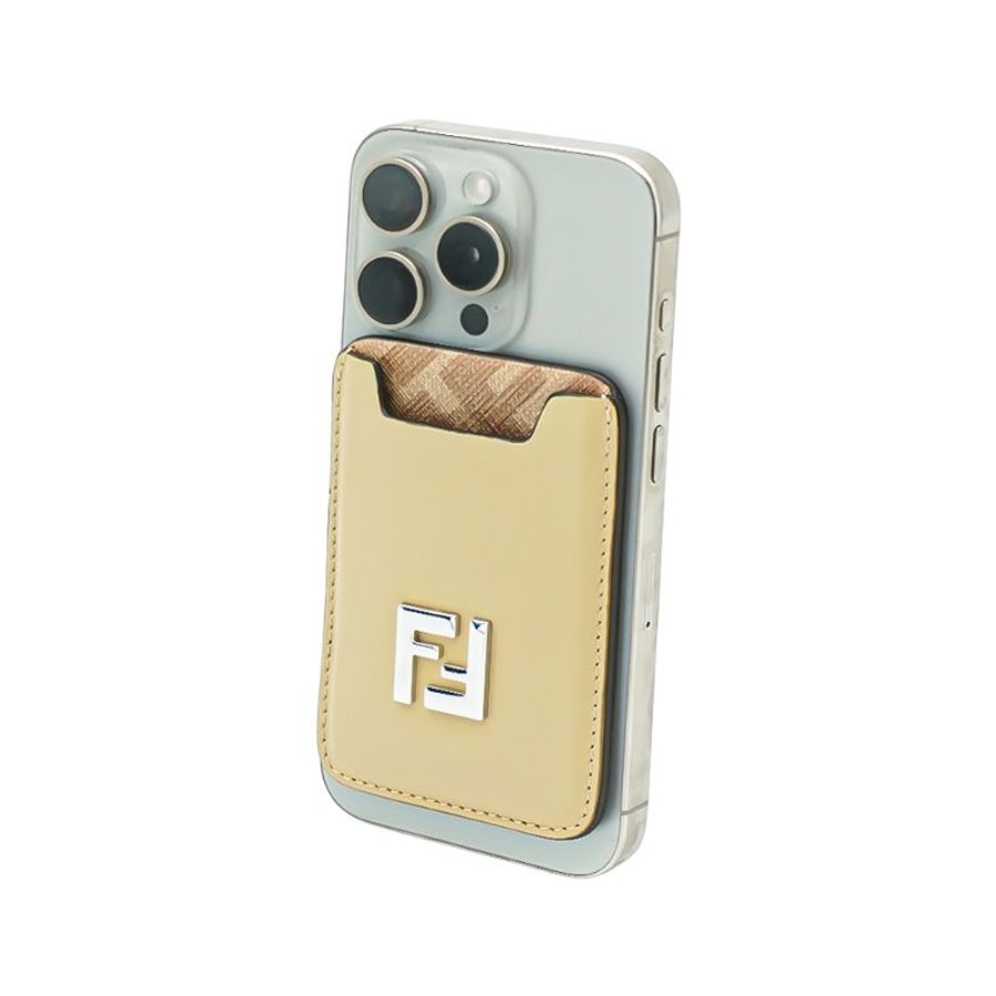 Fendi Squared FF logo MagSafe 磁吸手機卡片套(7M0364-米)-6