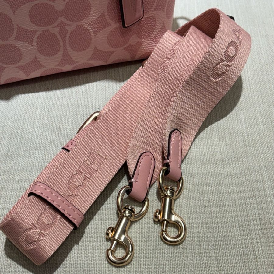 Coach 櫻花粉City Mini托特包 肩背手提包-10