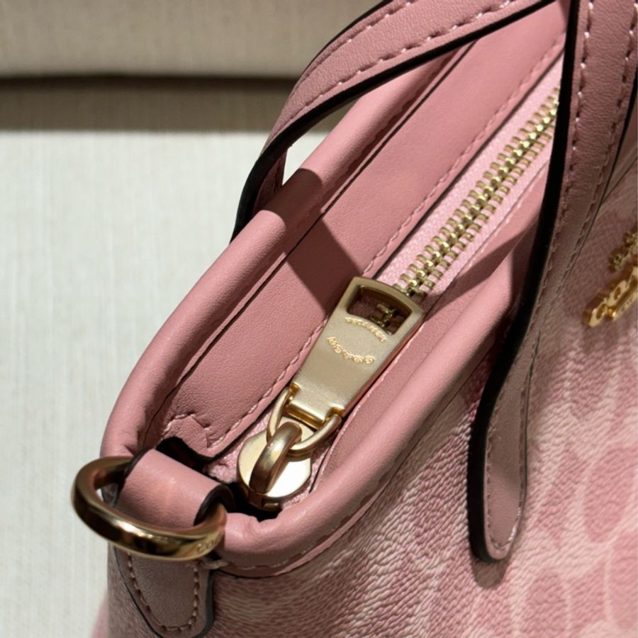 Coach 櫻花粉City Mini托特包 肩背手提包-11