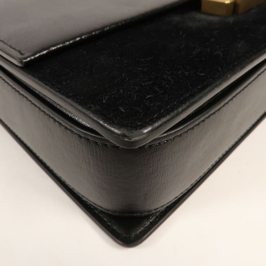 SAINT LAURENT 牛皮/麂皮皮革Bellechasse金扣肩背袋-5