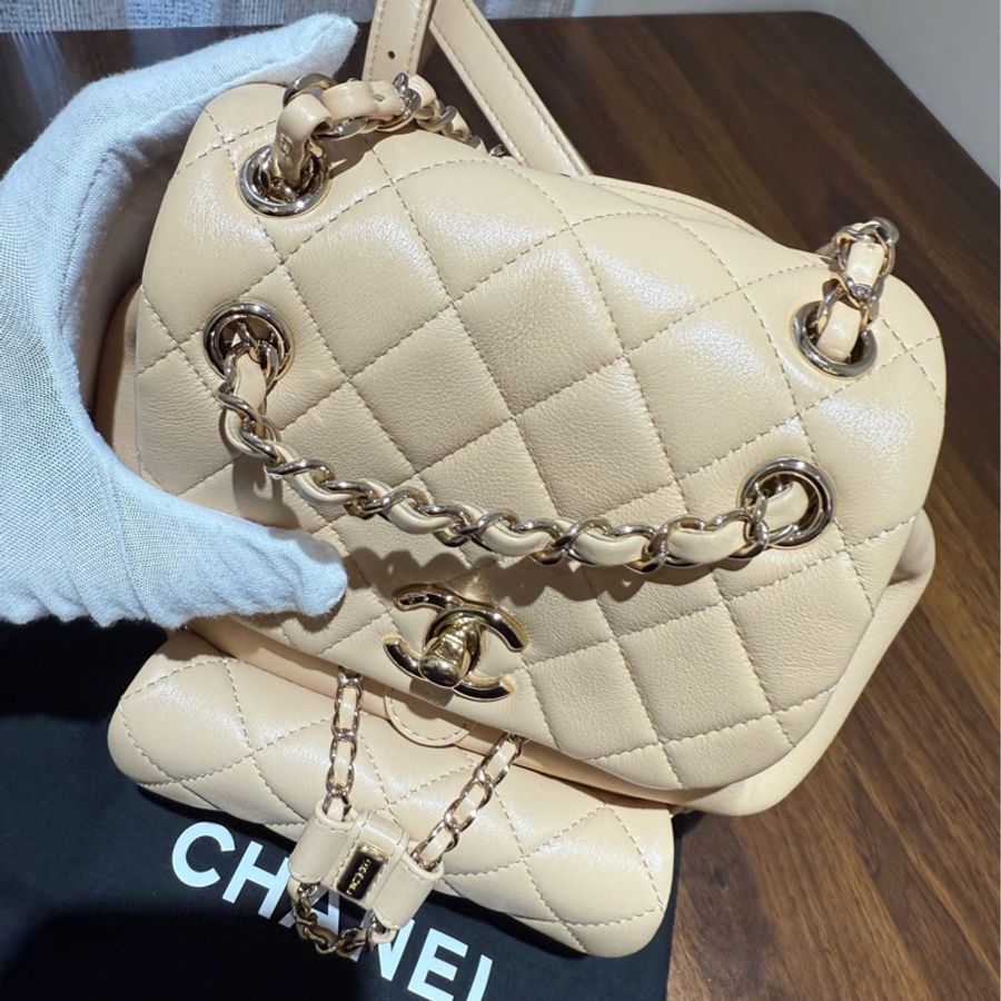 Chanel 奶茶色Duma双肩包小号 25年芯片-2