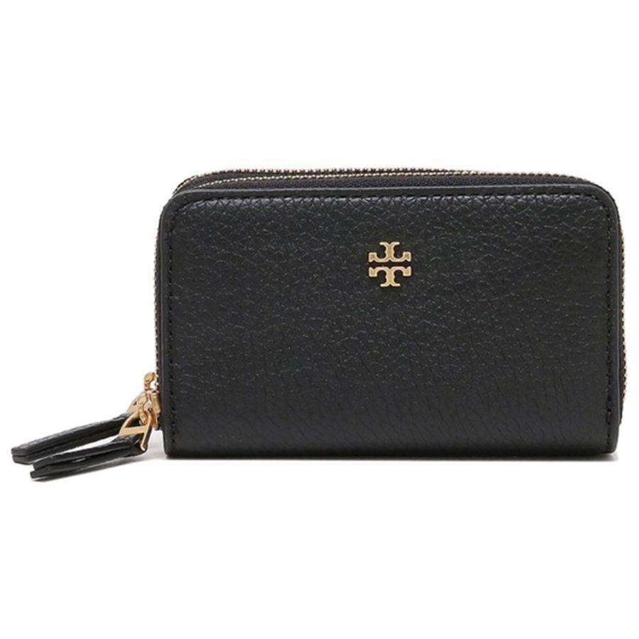 【TORY BURCH】荔枝紋皮革拉鏈長夾-黑色-0