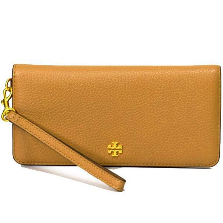 【TORY BURCH】雙TLOGO皮革長夾-焦糖-4