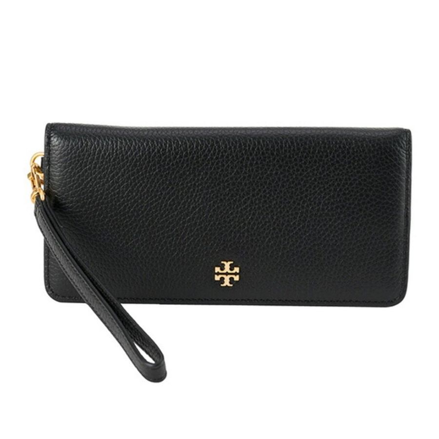 【TORY BURCH】雙T-LOGO皮革長夾-黑色-4