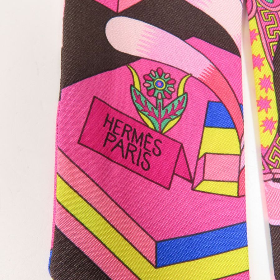 HERMES 絲質Twilly絲巾-3