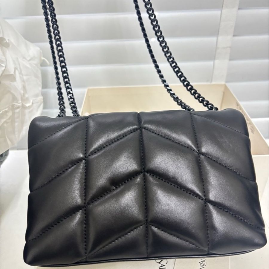 Ysl PUFFER TOY羊皮革手袋 黑鏈-2