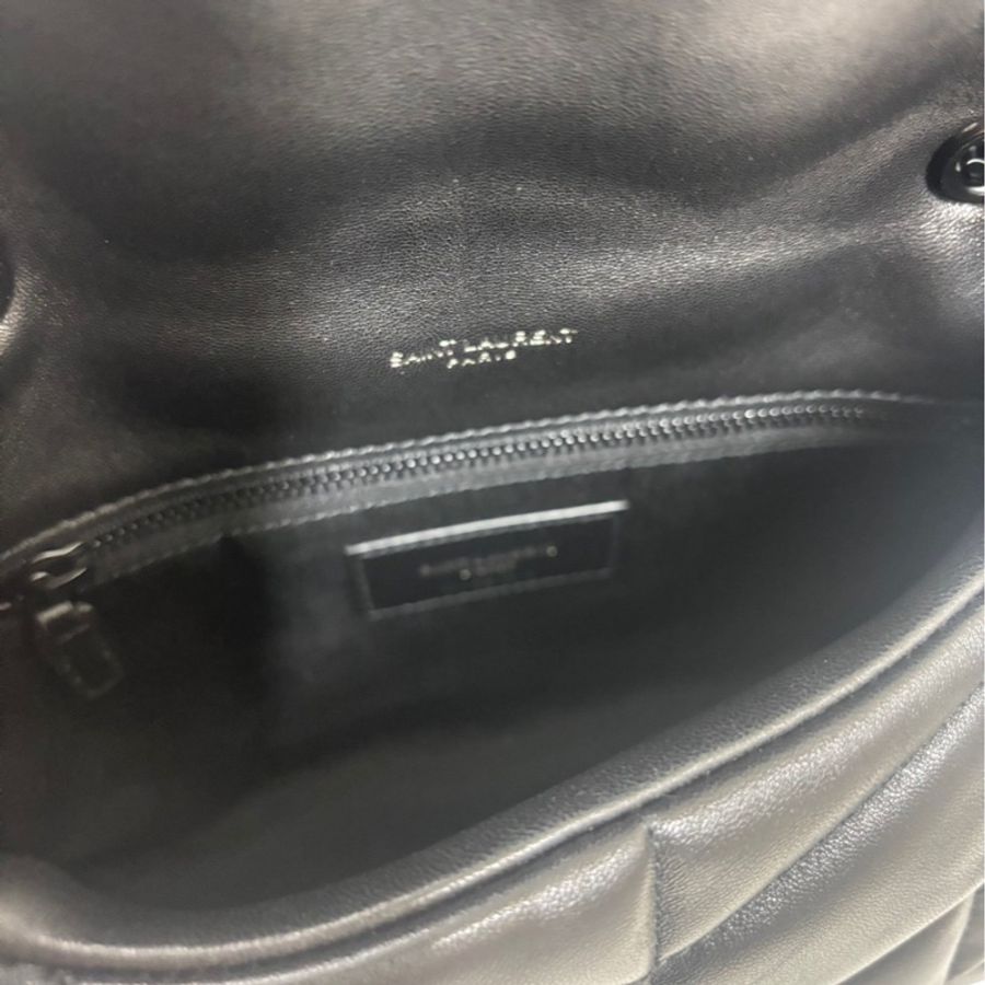 Ysl PUFFER TOY羊皮革手袋 黑鏈-3