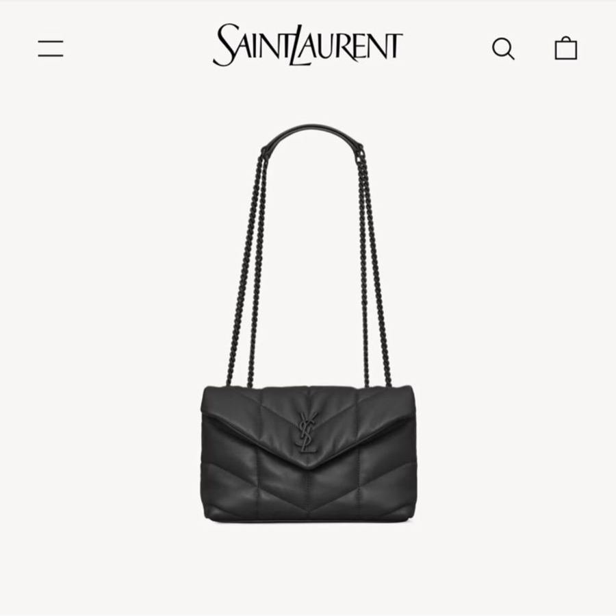 Ysl PUFFER TOY羊皮革手袋 黑鏈-5