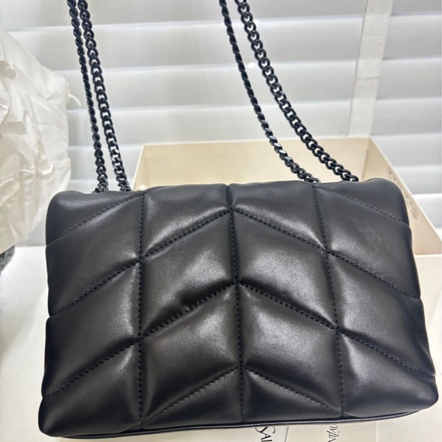 Ysl PUFFER TOY羊皮革手袋 黑鏈-9