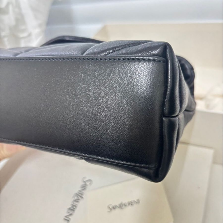 Ysl PUFFER TOY羊皮革手袋 黑鏈-10